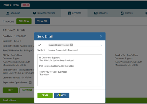 email invoice