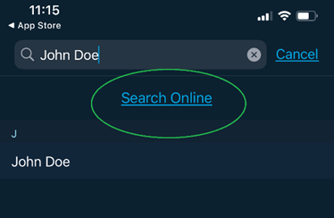 Search online button