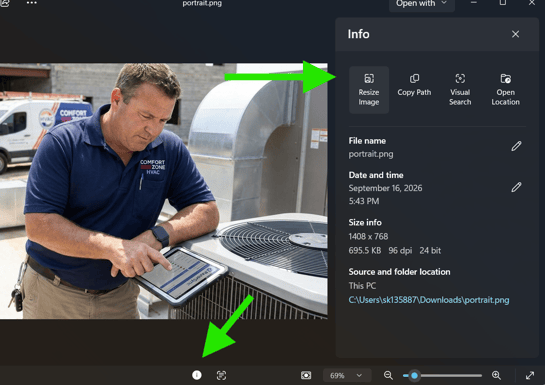 resize image location
