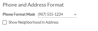 phone and address format