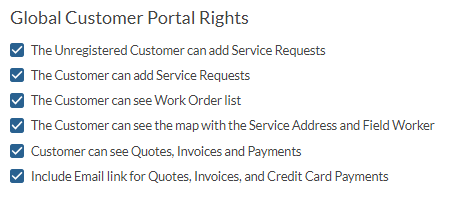 global customer portal rights
